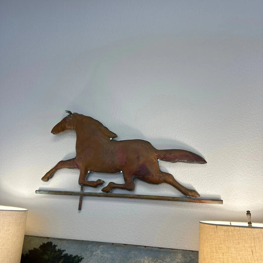 Antique copper horse weathervane “Shamrock” - Blue Springs Home