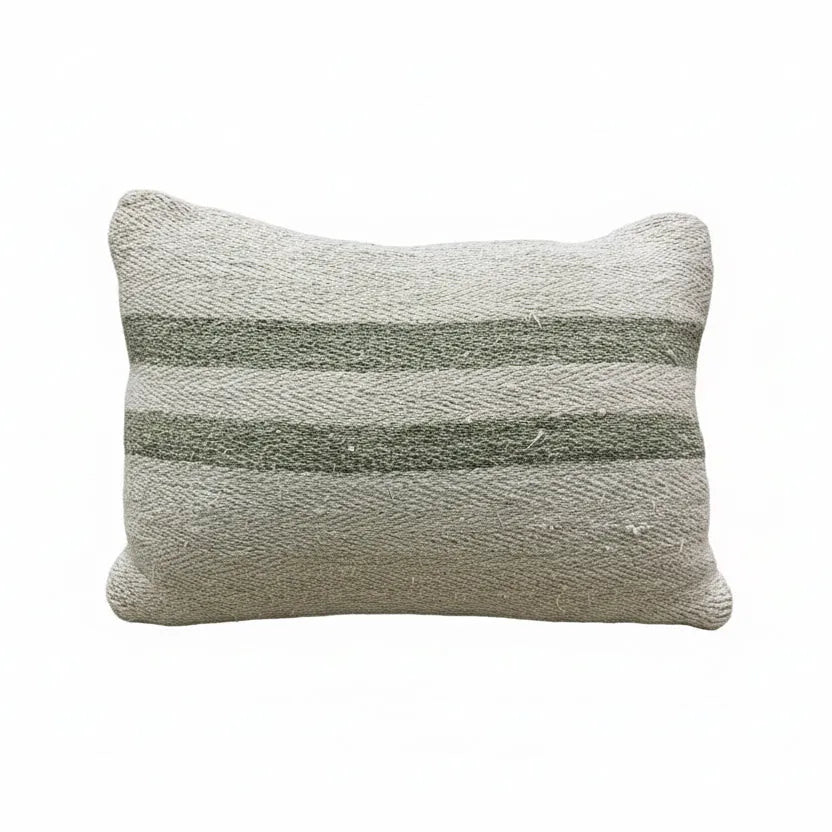 Antique Grainsack Boudoir Dark Green Stripes - Blue Springs Home