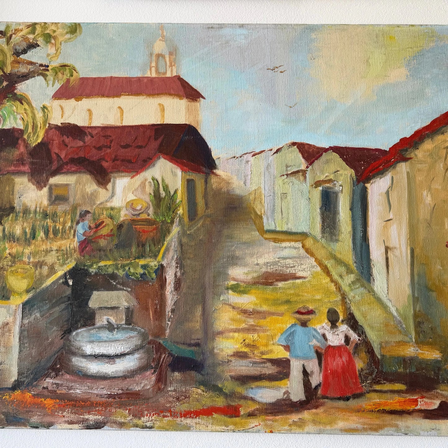 Old Mexico Village Org Painting 24x30 - Blue Springs Home