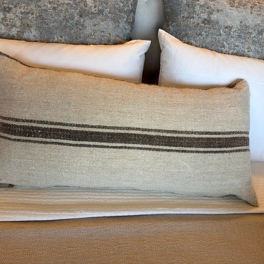 ANT grainsack pillow lumbar brown stripe