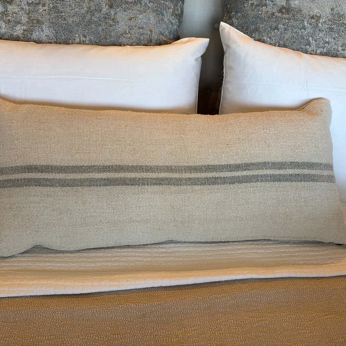 ANT grainsack pillow lumbar grey stripe