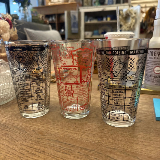 1950’s Recipe Cocktail Glass - Blue Springs Home