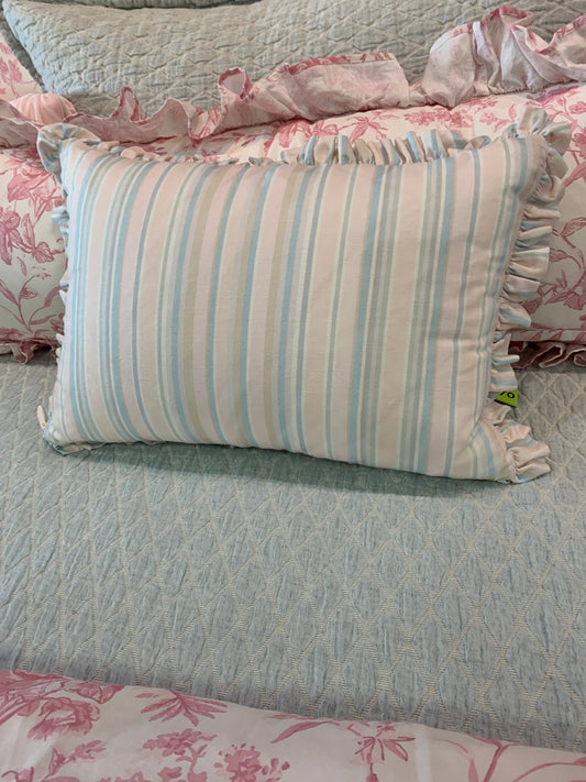 Malibu Stripe - Petite Ruffle Boudoir Pillow w/Insert