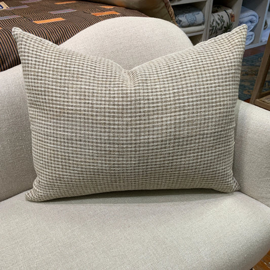 Antique Hemp Mini Brown Check 18x24 - Blue Springs Home