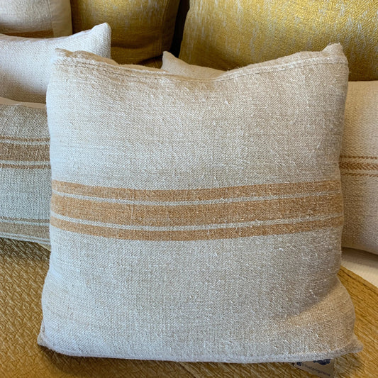 Antique Grainsack w/ Caramel Stripes - Blue Springs Home