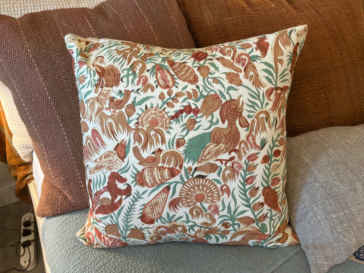 Vintage Cotton Rooster Print 22x22