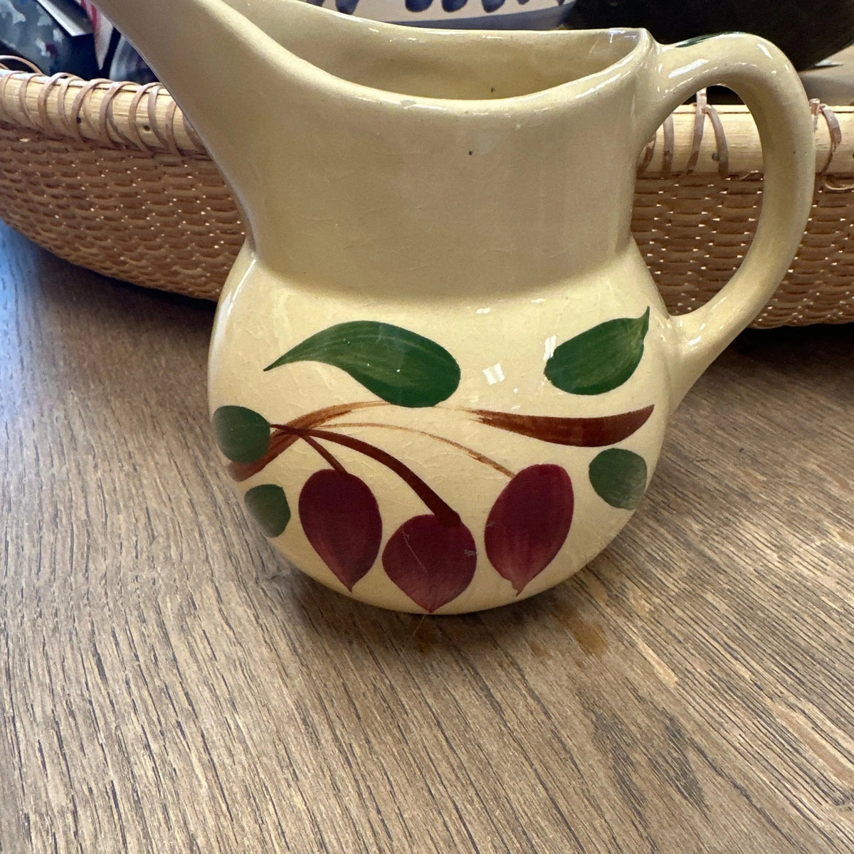 Vtg Watt Pottery Small Pitcher Red Bud - Blue Springs Home