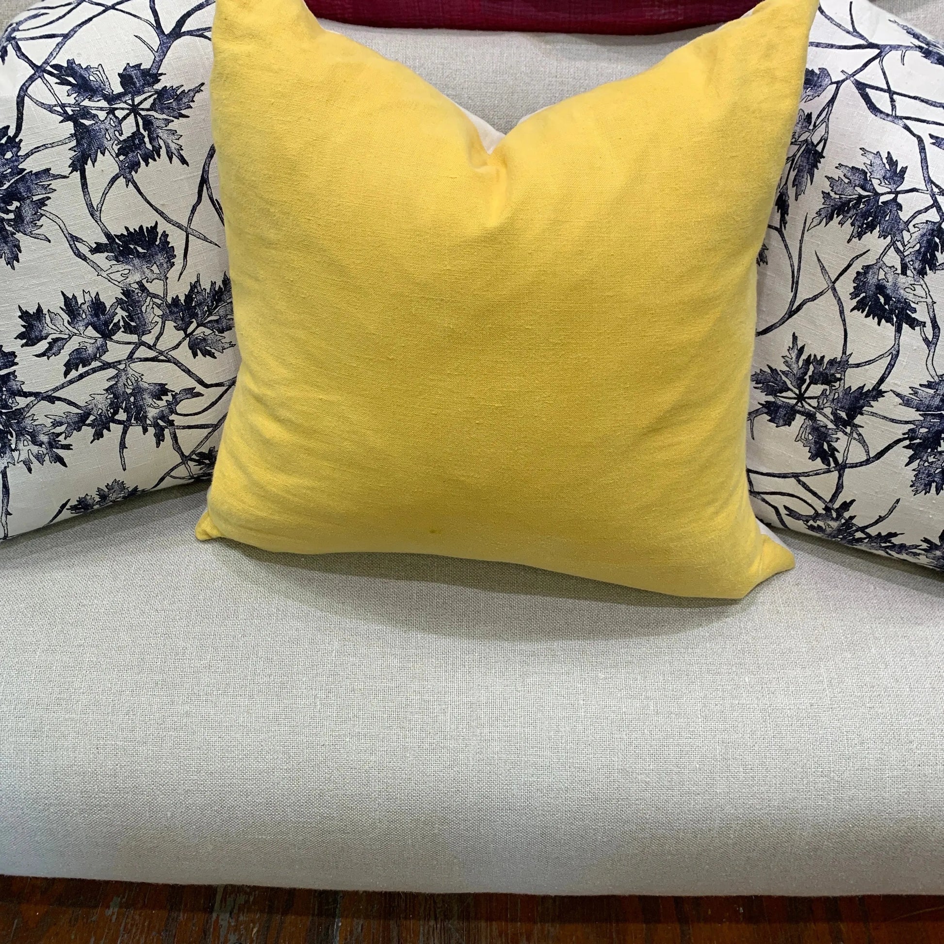 Mustard Linen Small Vintage Pillow - Blue Springs Home