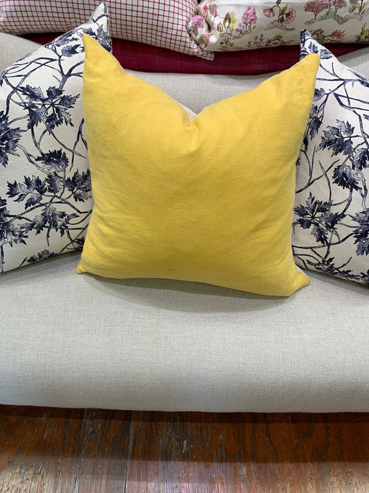 Mustard Linen Small Vintage Pillow
