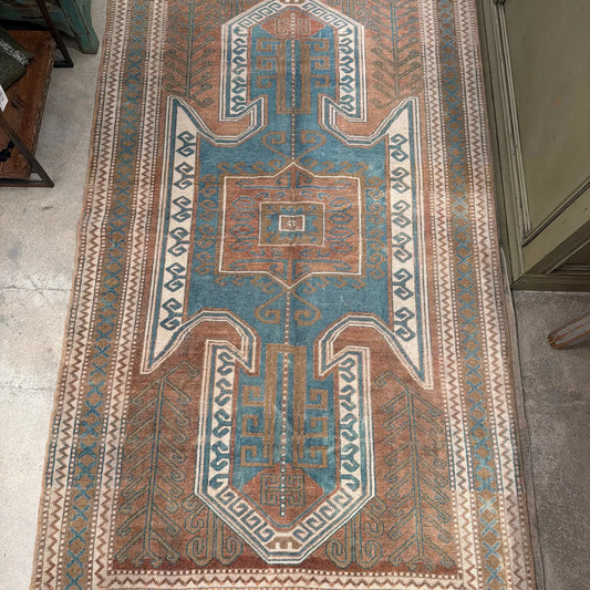 #6 Vtg Turkish Runner 3'9"x6'6" - Blue Springs Home