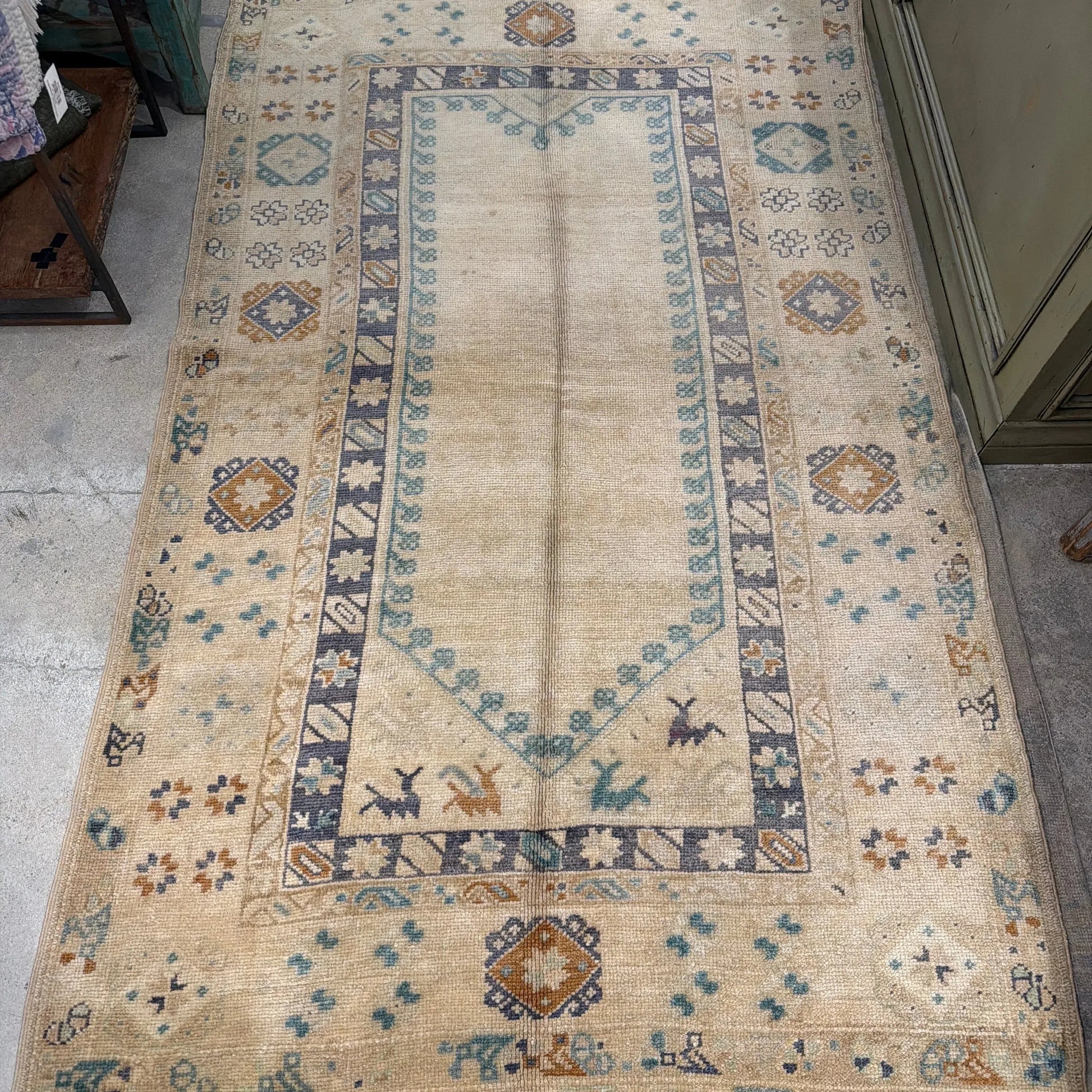 #5 Vtg Turkish Runner 3'10"x6'7" - Blue Springs Home
