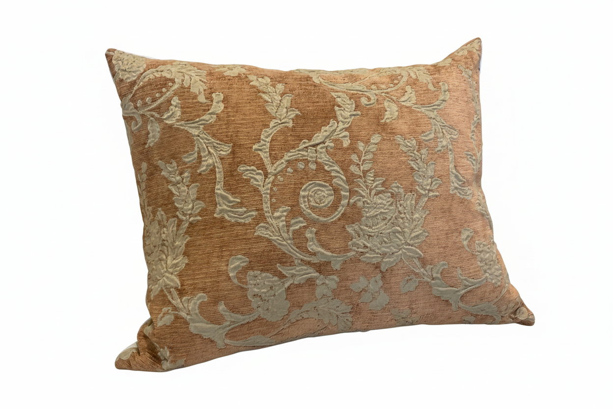 Vintage Brown Floral Tapestry Pillow 20x26