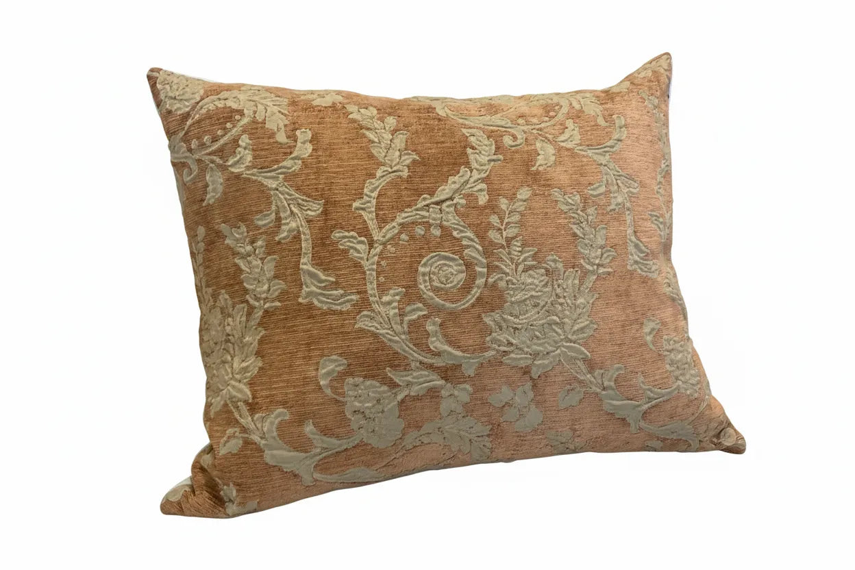 Vintage Brown Floral Tapestry Pillow 20x26
