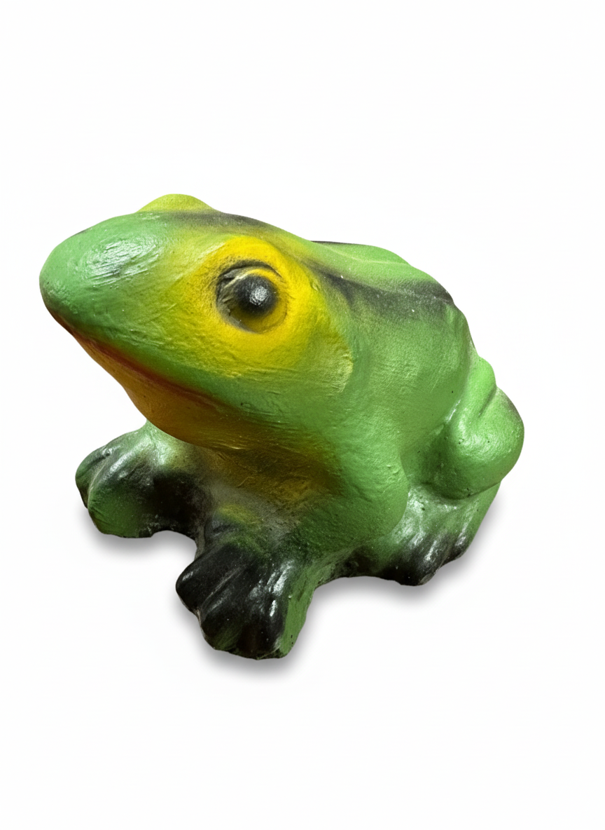 Vintage Painted Cement Garden Frog