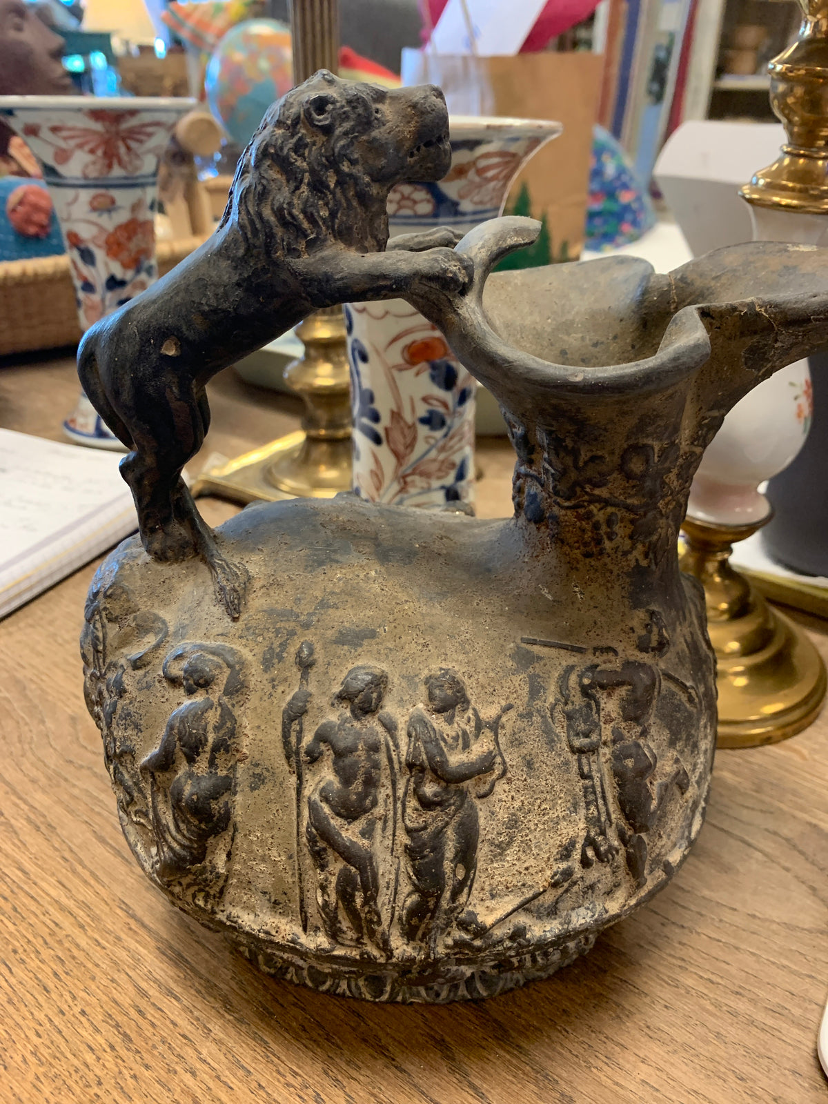 Mediterranean Wine Vessel with Lion