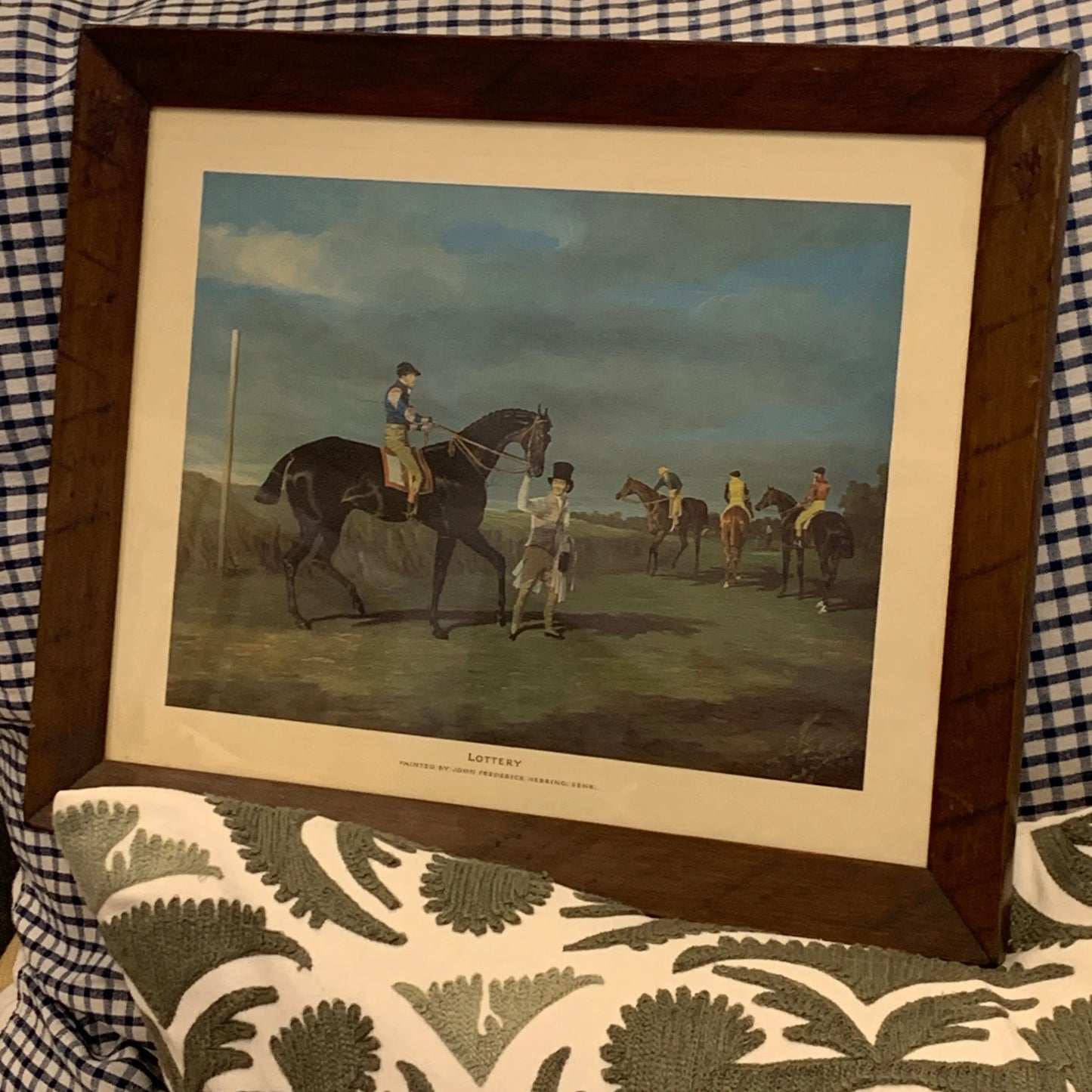 1800’s Horse print wood frame - Blue Springs Home