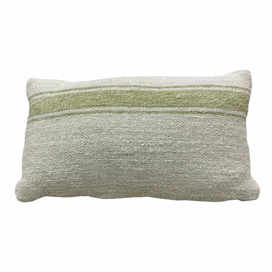 Antique Grainsack Boudoir Horizontal Green Stripe - Blue Springs Home