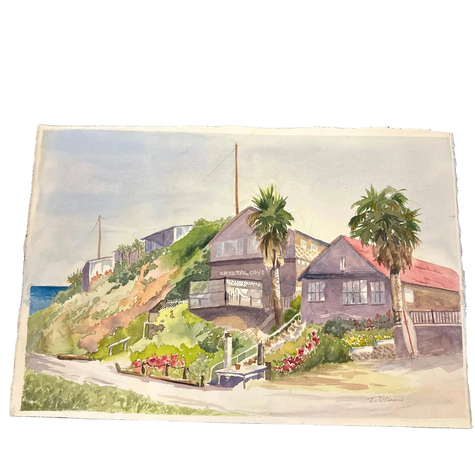 Original Watercolor Crystal Cove 22x15” - Blue Springs Home
