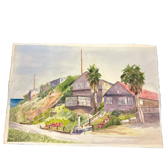 Original Watercolor Crystal Cove 22x15” - Blue Springs Home
