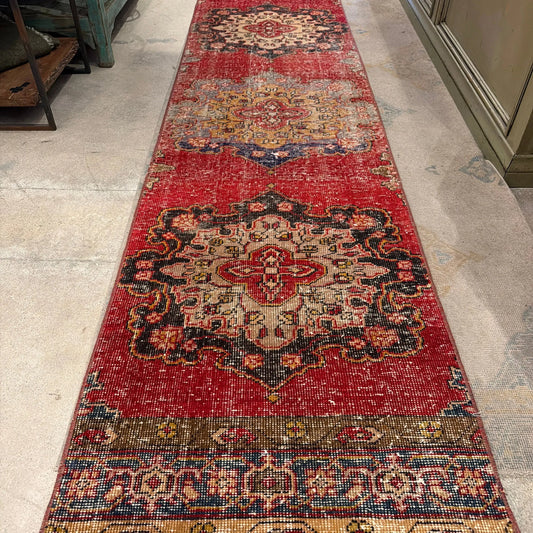 #9 Vtg Turkish Runner 2'3"x12'6" - Blue Springs Home