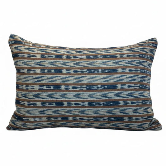 Vintage Indonesian Ikat Bolster Pillow - Blue Springs Home