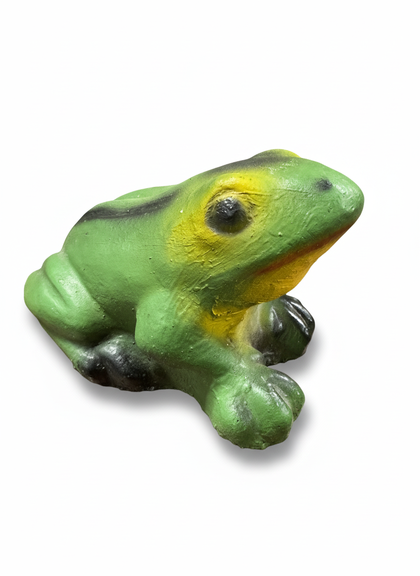 Vintage Painted Cement Garden Frog