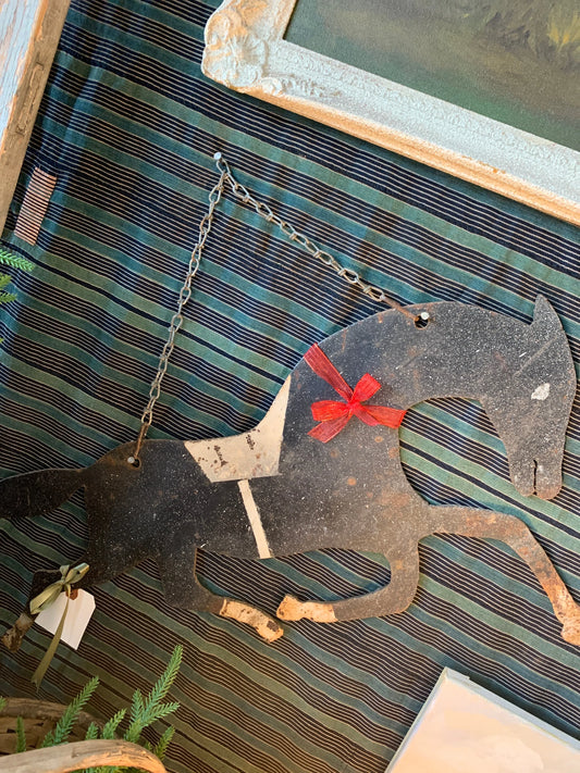Vintage Hanging Horse Sign