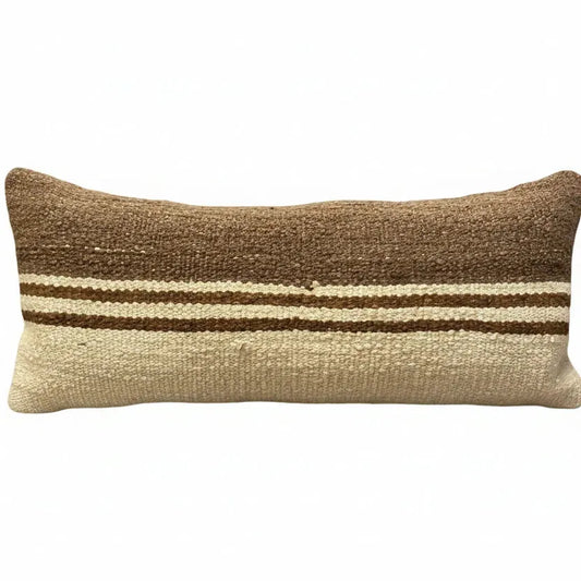 Vintage Wool Rug Pillow Striped - Blue Springs Home