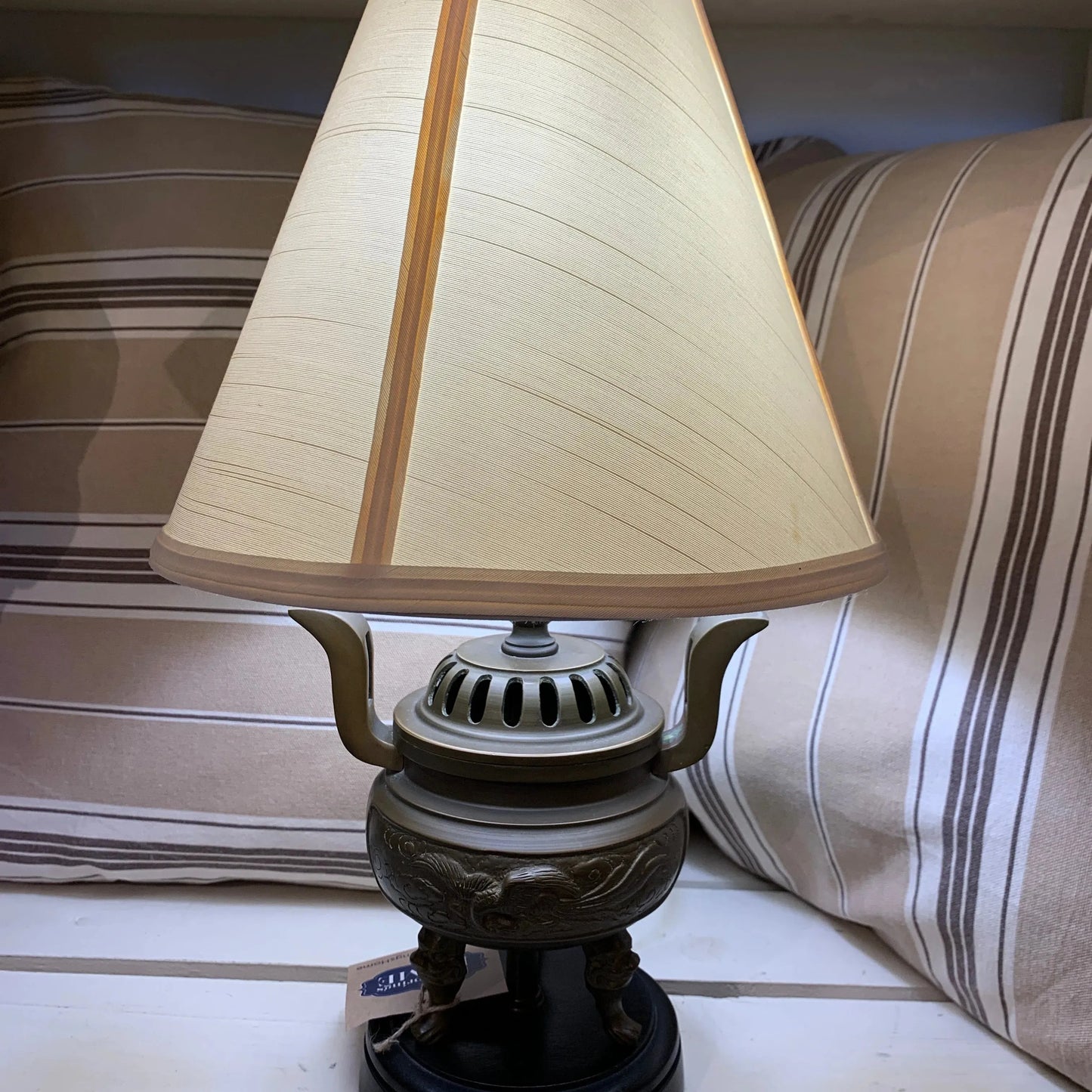 Chinese Incense Burner w/ Phoenix Lamp