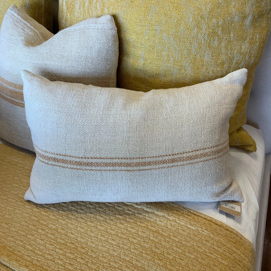 Vintage Grainsack w/ Mustard Stripe Pillow - Blue Springs Home
