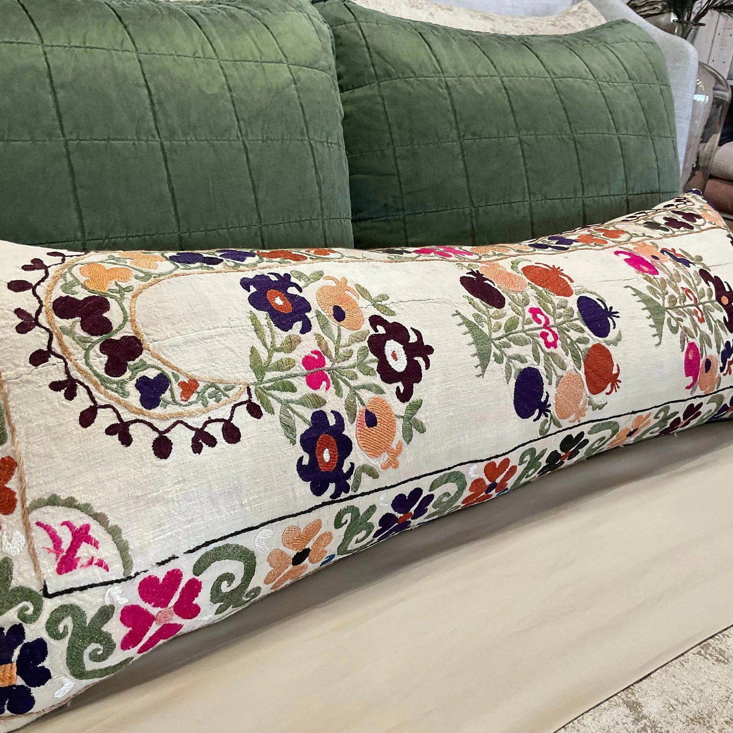 Rare Multi Floral Suzani 16x47 - Blue Springs Home