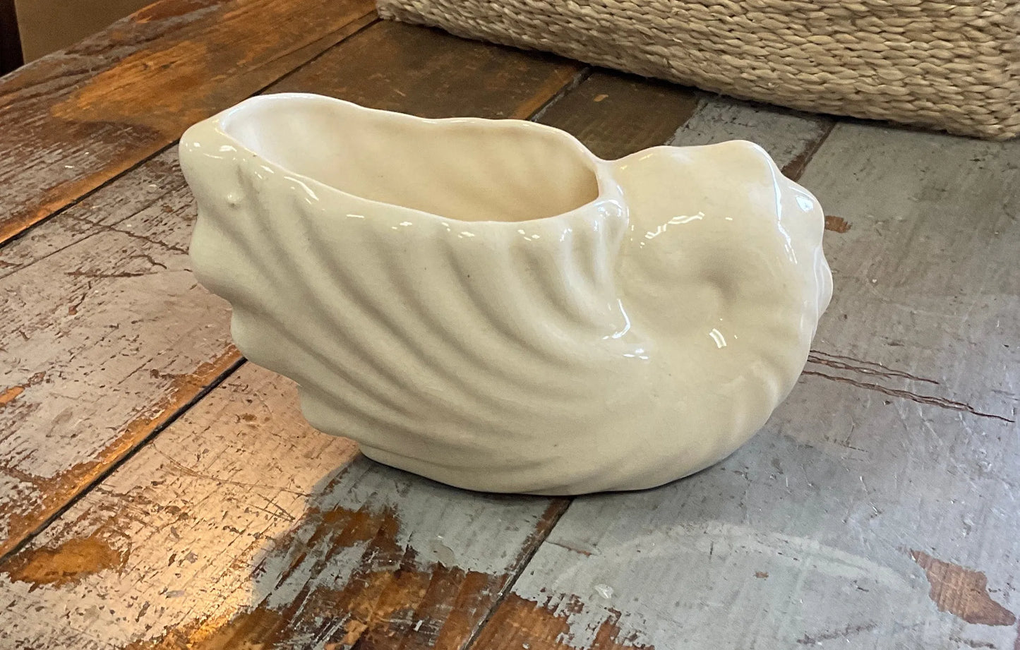 Vintage Shell Vase Cream