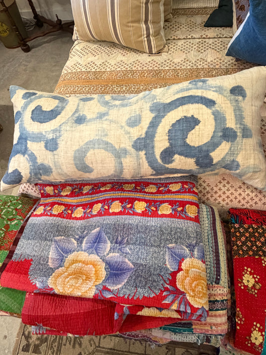 Vintage Japanese Hemp Abstract Pillow