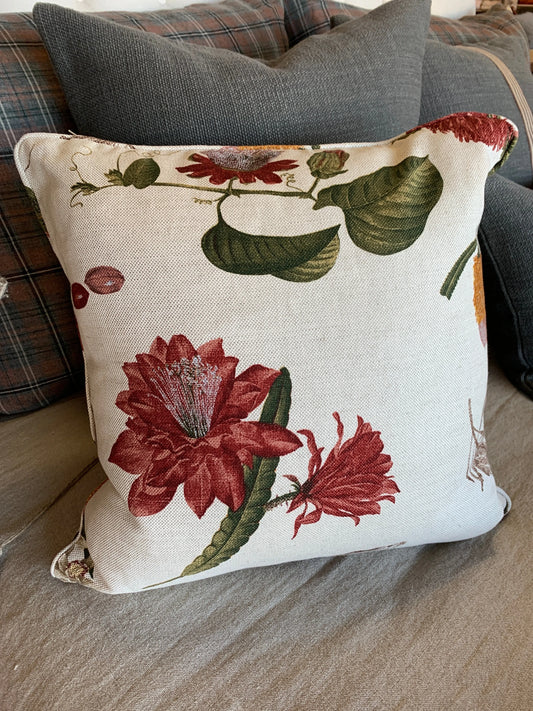 Cream W/ Large Red Foliage 20x20