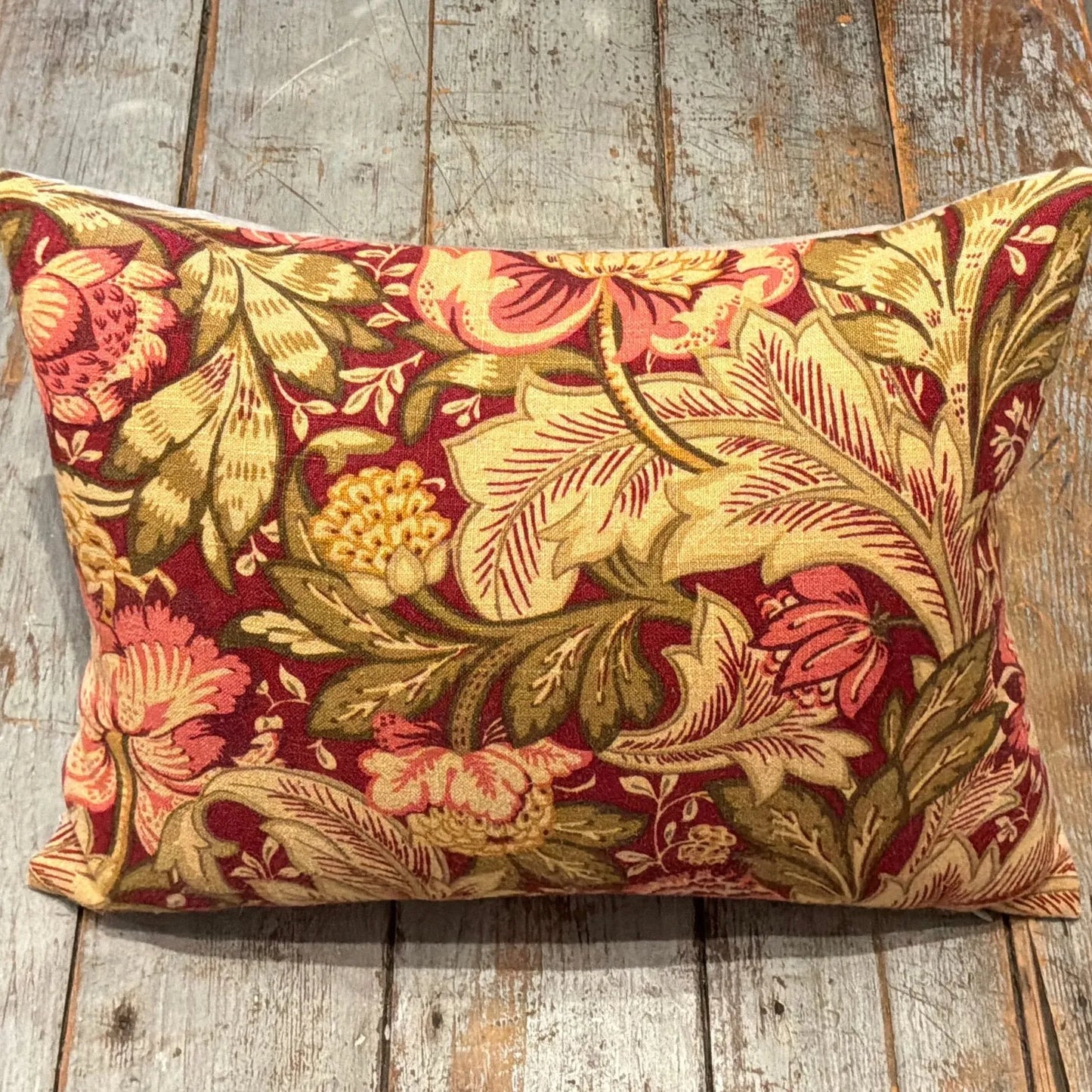Maroon Green FLoral Kidney 13x17 - Blue Springs Home