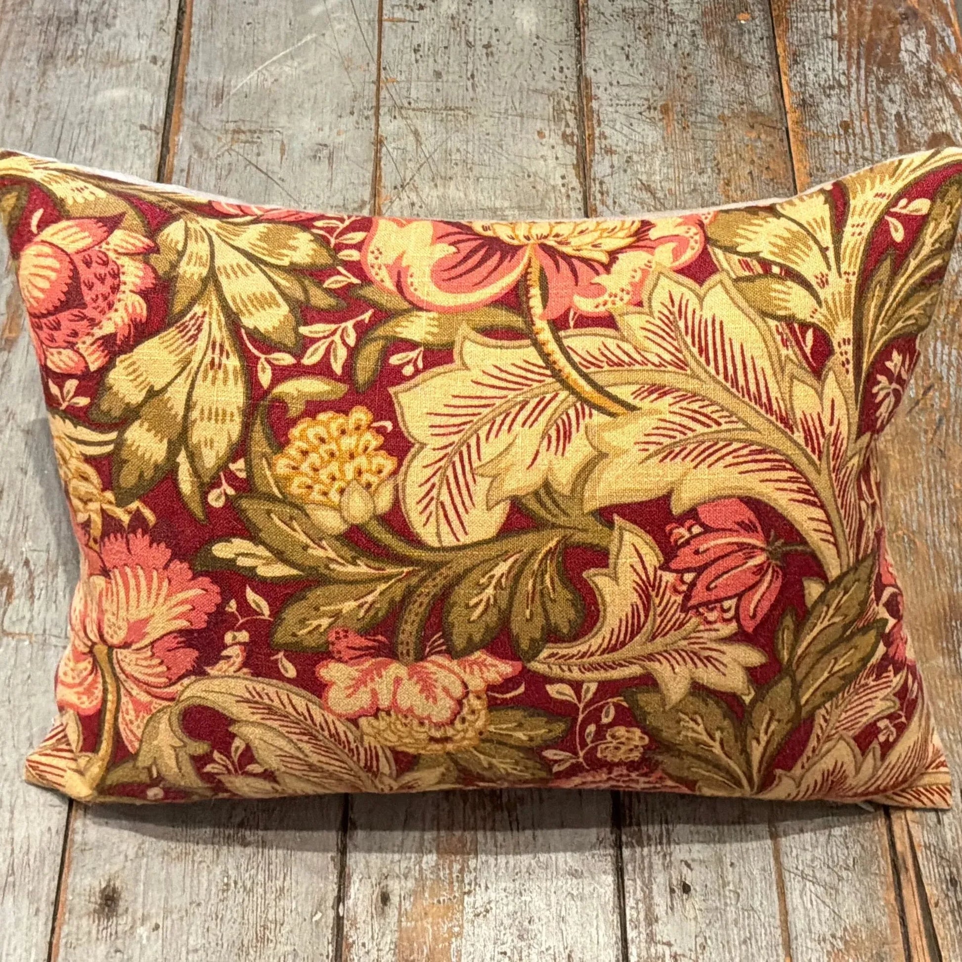 Maroon Green FLoral Kidney 13x17 - Blue Springs Home