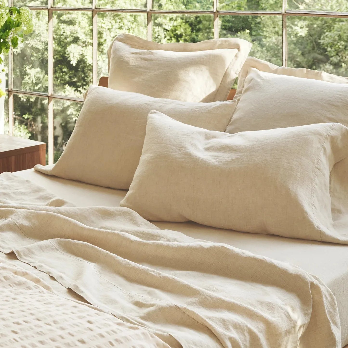 Organic Relaxed Linen Sheet Set Q - Blue Springs Home