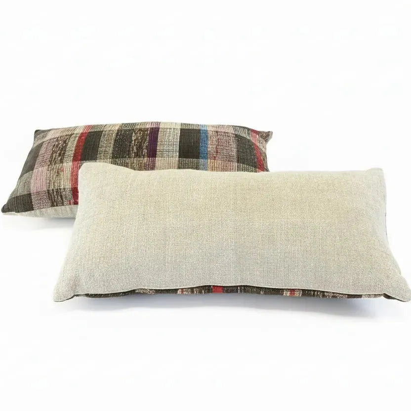 Sakiori Plaid Antique Pillow - Blue Springs Home