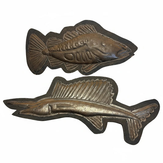 Hand made mounted metal fish decor - Blue Springs Home