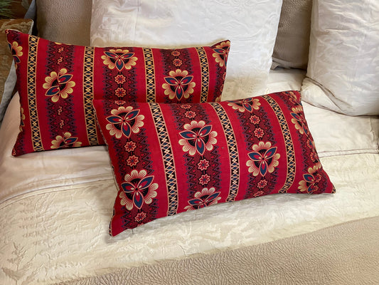 Vintage Red Floral Print 12x22