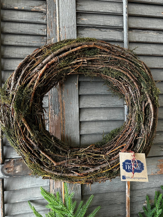 Small Natural Brances Wreath Moss