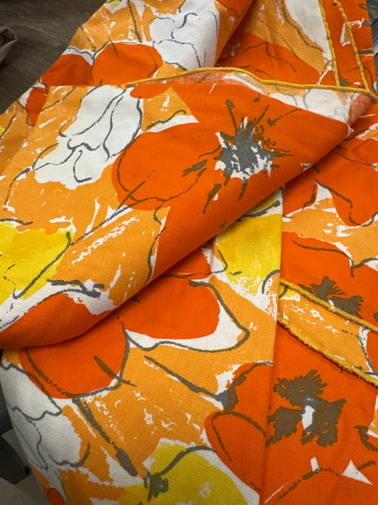 Retro Vera Tablecloth orange floral