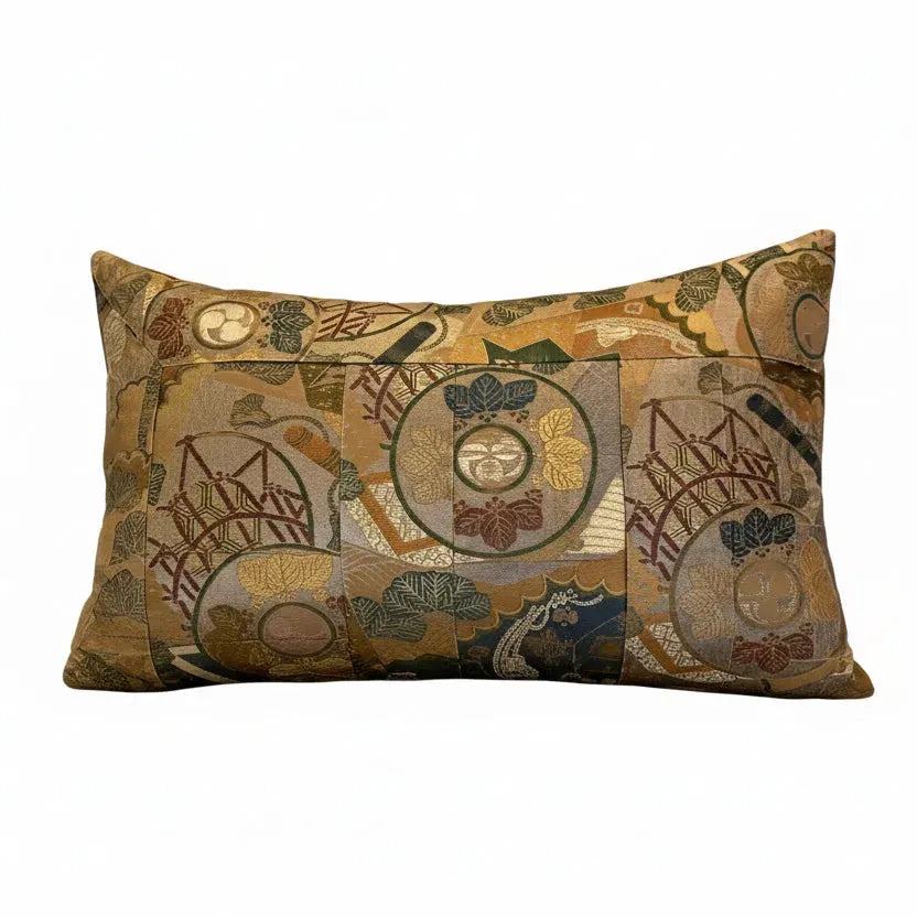VTG Kimono gold/brown Pillow 28x18 - Blue Springs Home