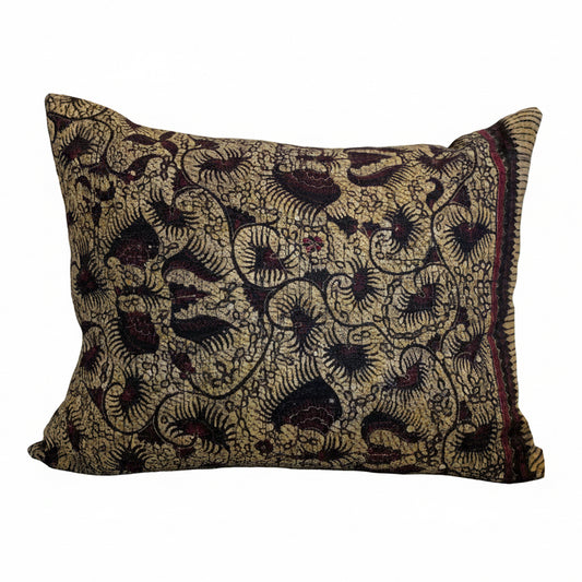 Vintage Indonesian Batik -Deep Brown 18x24