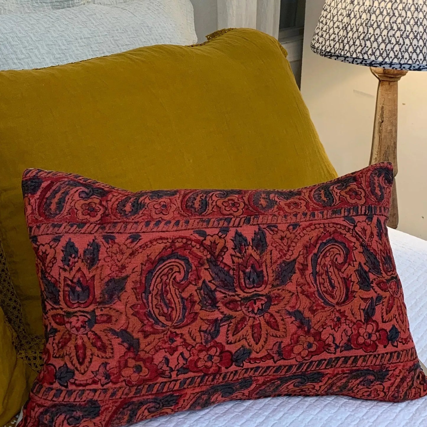 Vintage Red Paisley Kidney 12x20 - Blue Springs Home