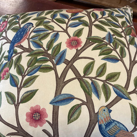 Vintage Tan w/ Blue Birds 17x17 - Blue Springs Home