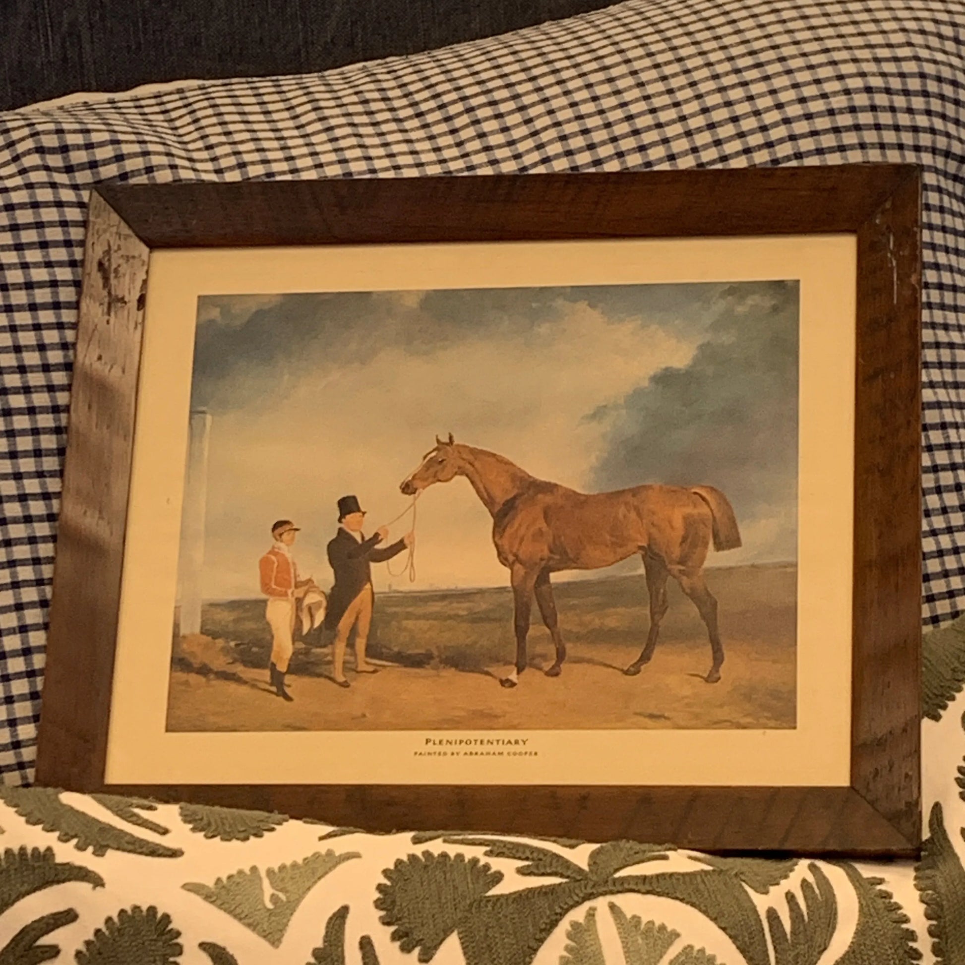 1800’s Horse print wood frame - Blue Springs Home