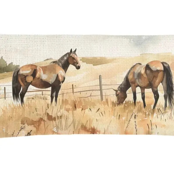 Horse Pasture Linen Dec Pillow w/Insert