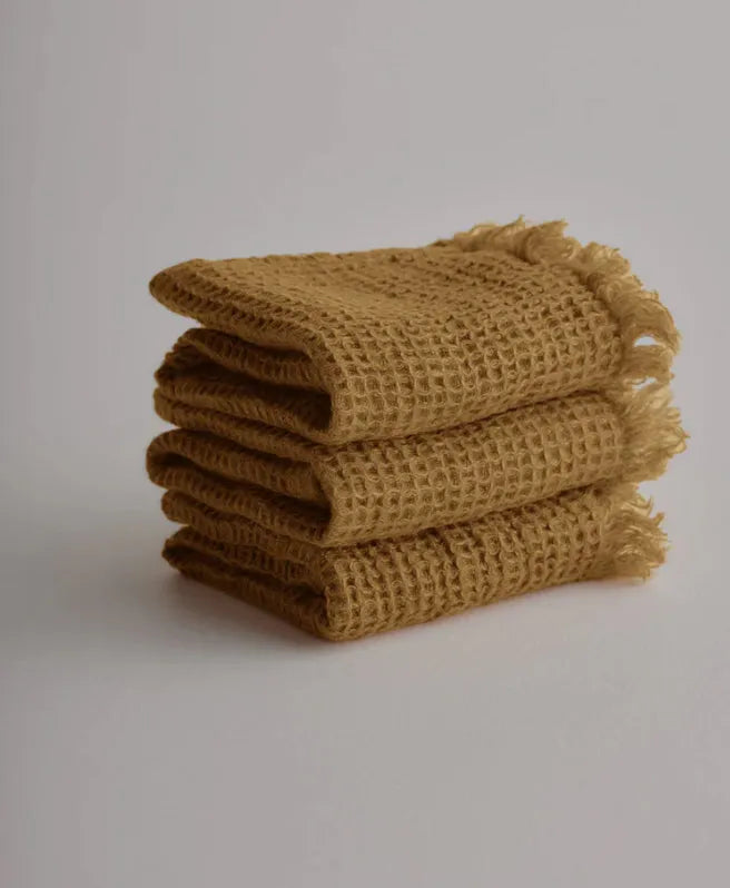 Flocca Linen Waffle Face Towel - Blue Springs Home