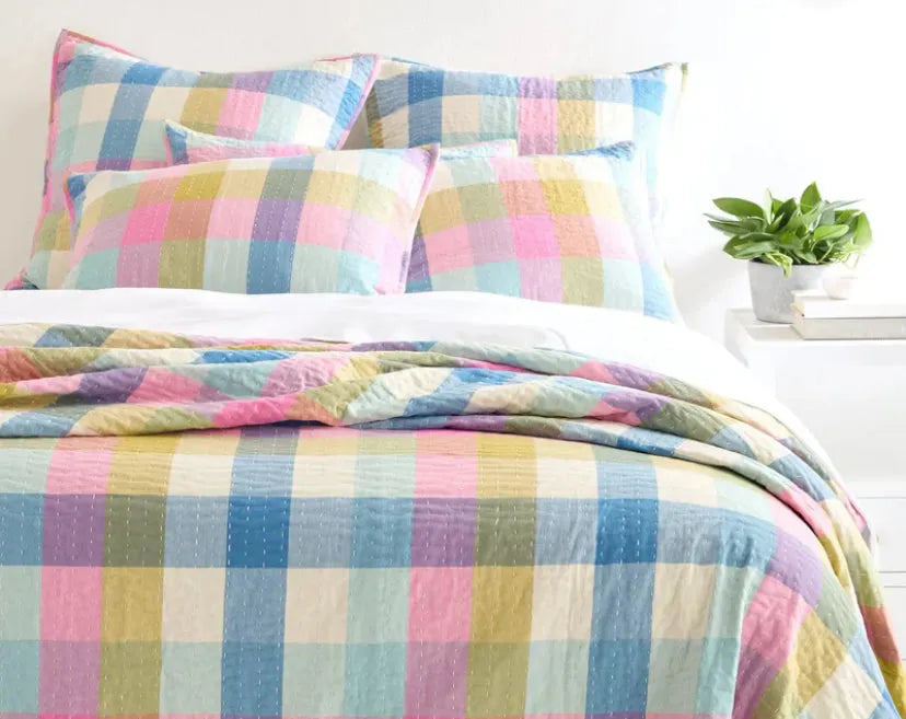 Charlette Plaid Coverlet Qu - Blue Springs Home